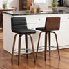 Calitor Bar Stool in Black Hron Leather, Counter Height