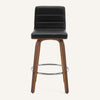 Calitor Bar Stool in Black Hron Leather, Counter Height