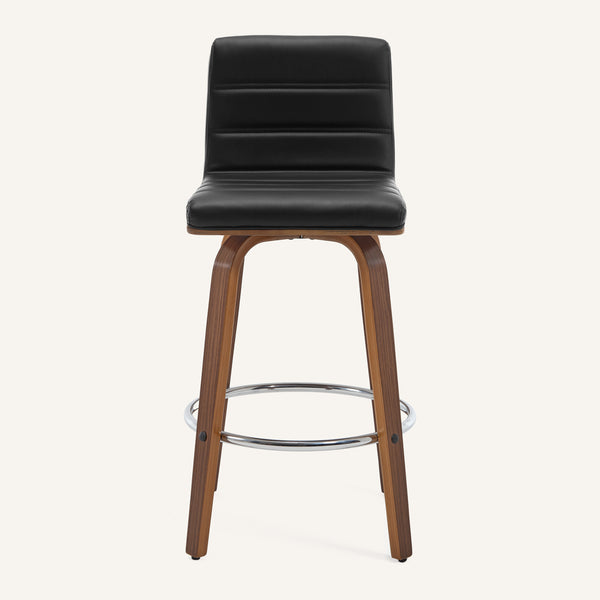Calitor Bar Stool in Black Hron Leather, Counter Height