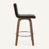 Calitor Bar Stool in Black Hron Leather, Counter Height