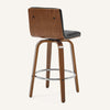 Calitor Bar Stool in Black Hron Leather, Counter Height