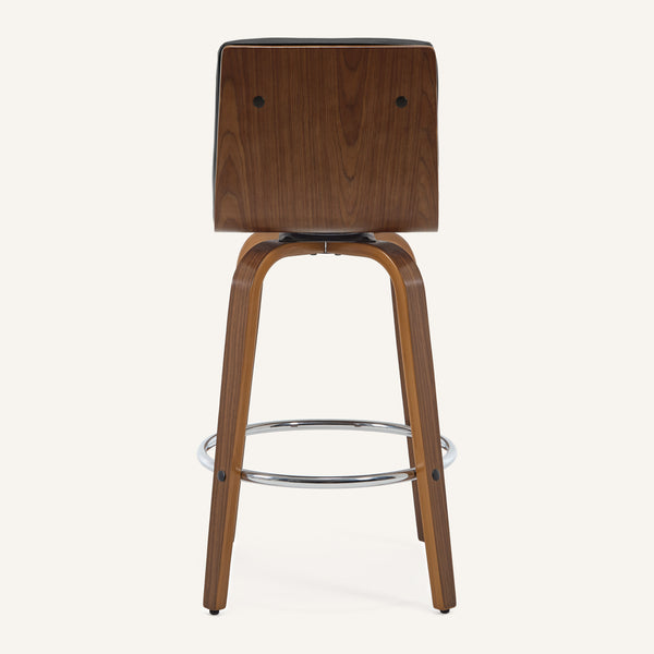 Calitor Bar Stool in Black Hron Leather, Counter Height