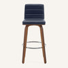 Calitor Bar Stool in Blue Rebo Leather, Bar Height