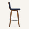 Calitor Bar Stool in Blue Rebo Leather, Bar Height