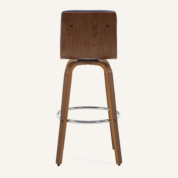 Calitor Bar Stool in Blue Rebo Leather, Bar Height