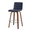 Calitor Bar Stool in Blue Rebo Leather, Counter Height