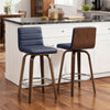 Calitor Bar Stool in Blue Rebo Leather, Counter Height