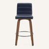 Calitor Bar Stool in Blue Rebo Leather, Counter Height