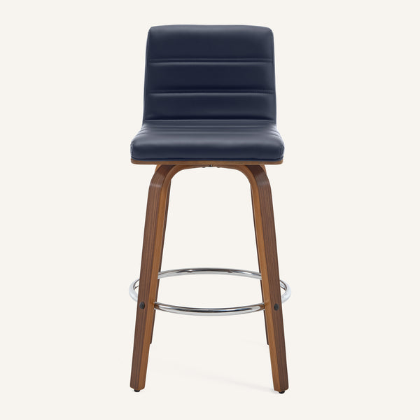 Calitor Bar Stool in Blue Rebo Leather, Counter Height