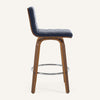 Calitor Bar Stool in Blue Rebo Leather, Counter Height