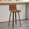 Calitor Bar Stool in Brown Hans Leather, Bar Height