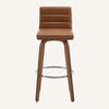 Calitor Bar Stool in Brown Hans Leather, Bar Height