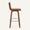 Calitor Bar Stool in Brown Hans Leather, Bar Height