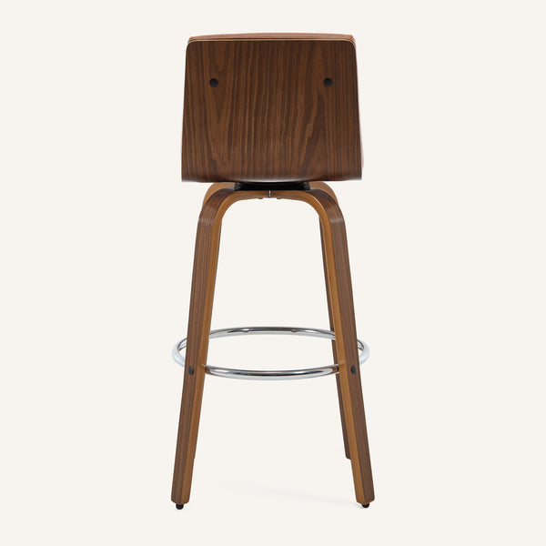 Calitor Bar Stool in Brown Hans Leather, Bar Height