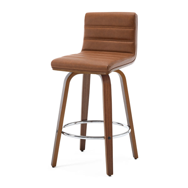 Calitor Bar Stool in Brown Hans Leather, Counter Height