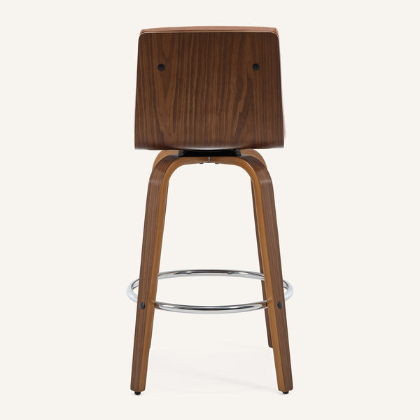 Calitor Bar Stool in Brown Hans Leather, Counter Height