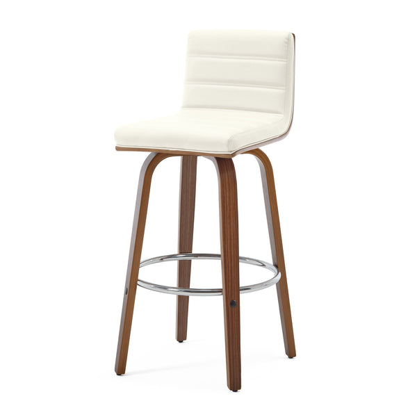 Calitor Bar Stool in Cream Hron Leather, Bar Height
