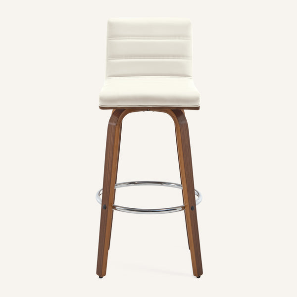 Calitor Bar Stool in Cream Hron Leather, Bar Height