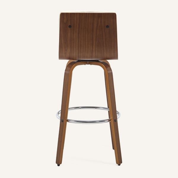 Calitor Bar Stool in Cream Hron Leather, Bar Height
