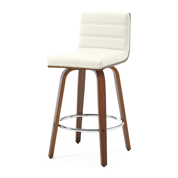 Calitor Bar Stool in Cream Hron Leather, Counter Height