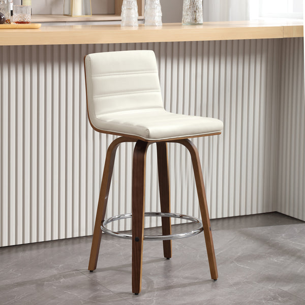 Calitor Bar Stool in Cream Hron Leather, Counter Height