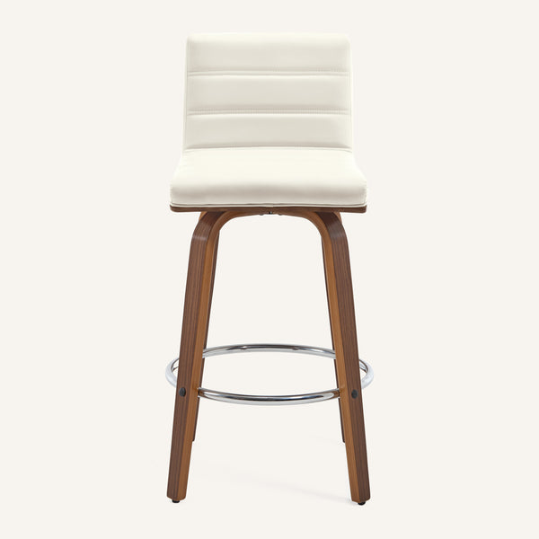 Calitor Bar Stool in Cream Hron Leather, Counter Height