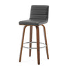 Calitor Bar Stool in Gray Hron Leather, Bar Height