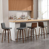 Calitor Bar Stool in Gray Hron Leather, Bar Height