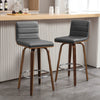 Calitor Bar Stool in Gray Hron Leather, Bar Height