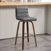 Calitor Bar Stool in Gray Hron Leather, Bar Height