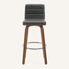 Calitor Bar Stool in Gray Hron Leather, Bar Height