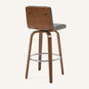 Calitor Bar Stool in Gray Hron Leather, Bar Height