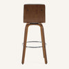 Calitor Bar Stool in Gray Hron Leather, Bar Height