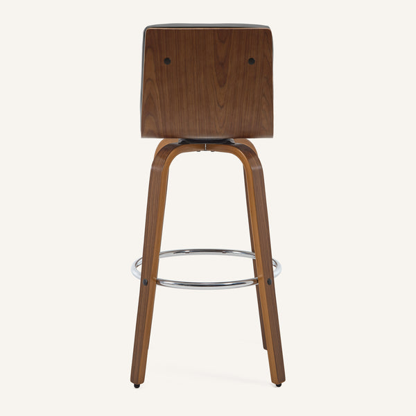 Calitor Bar Stool in Gray Hron Leather, Bar Height