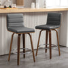 Calitor Bar Stool in Gray Hron Leather, Counter Height