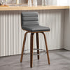 Calitor Bar Stool in Gray Hron Leather, Counter Height