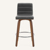 Calitor Bar Stool in Gray Hron Leather, Counter Height