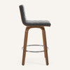 Calitor Bar Stool in Gray Hron Leather, Counter Height