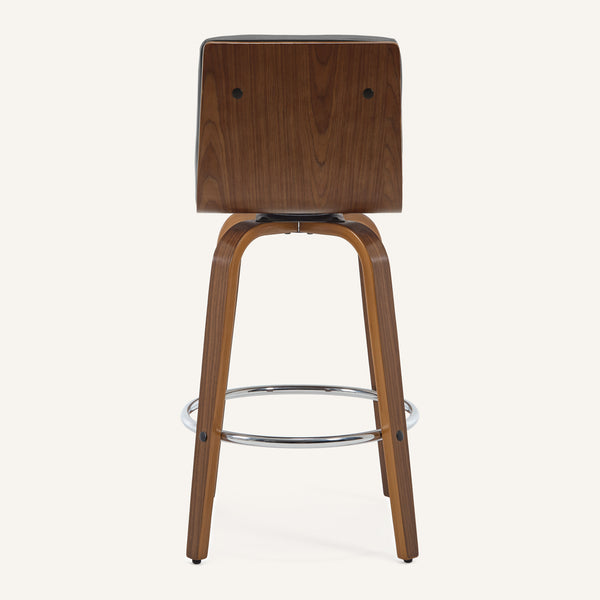 Calitor Bar Stool in Gray Hron Leather, Counter Height