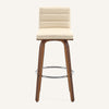 Calitor Bar Stool in Ivory Hron Leather, Bar Height