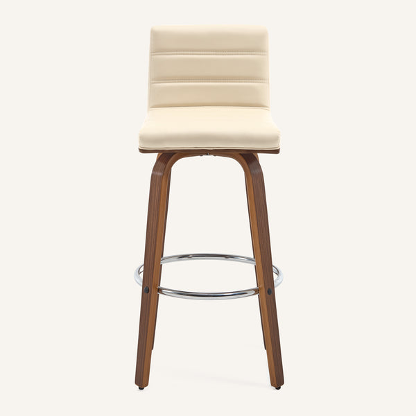 Calitor Bar Stool in Ivory Hron Leather, Bar Height
