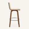 Calitor Bar Stool in Ivory Hron Leather, Bar Height