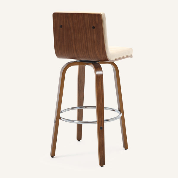 Calitor Bar Stool in Ivory Hron Leather, Bar Height