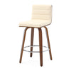 Calitor Bar Stool in Ivory Hron Leather, Counter Height