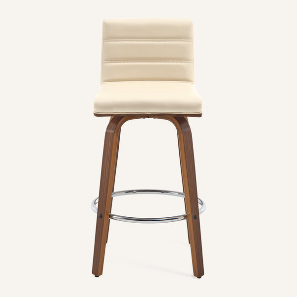 Calitor Bar Stool in Ivory Hron Leather, Counter Height