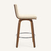 Calitor Bar Stool in Ivory Hron Leather, Counter Height