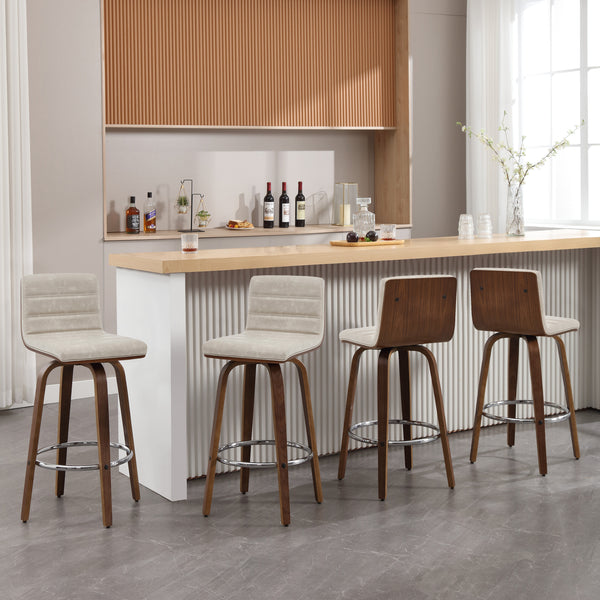 Calitor Bar Stool in Moonlight Sarma Leather, Bar Height