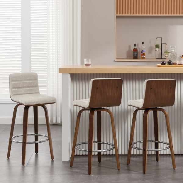 Calitor Bar Stool in Moonlight Sarma Leather, Bar Height