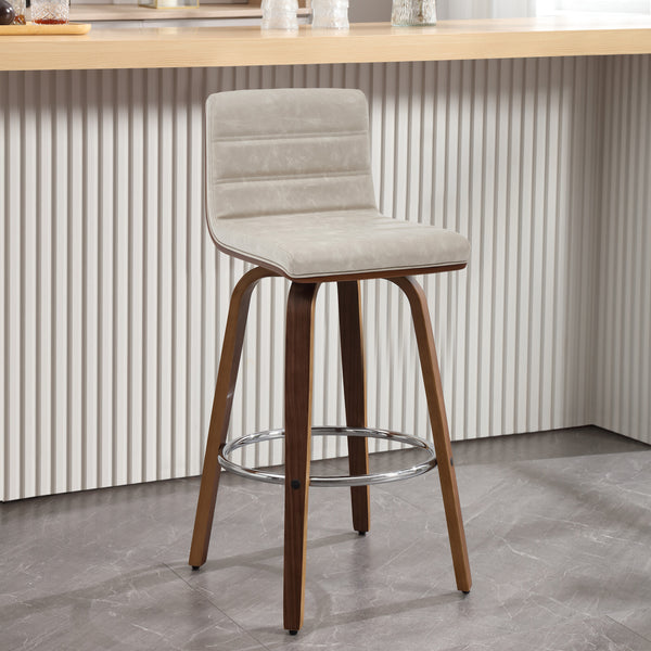 Calitor Bar Stool in Moonlight Sarma Leather, Bar Height