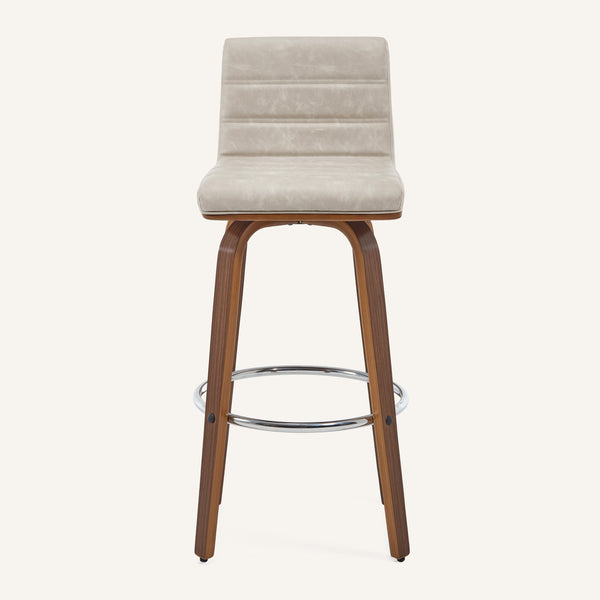 Calitor Bar Stool in Moonlight Sarma Leather, Bar Height